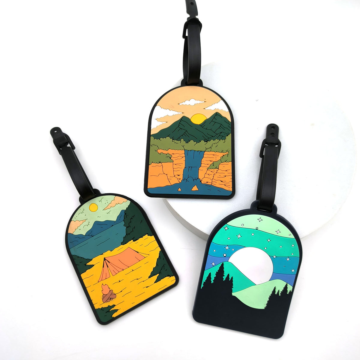 Wholesale Star Mountain Sea Luggage Card Boarding Card Creative Luggage Tag PVC Soft Rubber Checking Card Anti-loss Card - image 5
