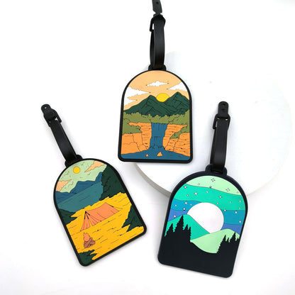Wholesale Star Mountain Sea Luggage Card Boarding Card Creative Luggage Tag PVC Soft Rubber Checking Card Anti-loss Card - image 5