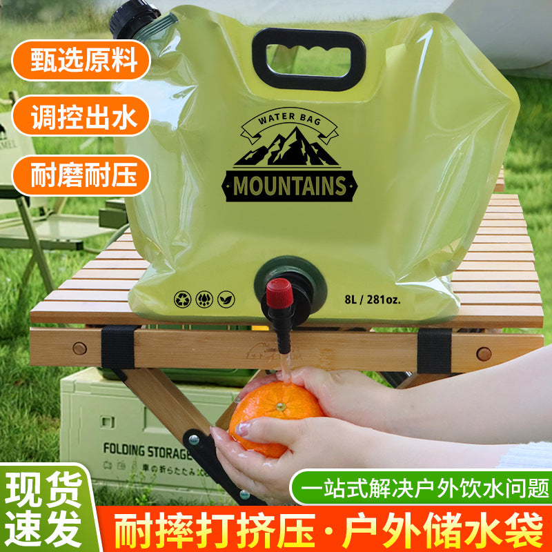 Outdoor Water Bag Portable Folding Drinking Bucket Camping Travel Water Storage Bag Mountain Climbing Water Storage Bag Large Capacity Soft Thickened - image 2