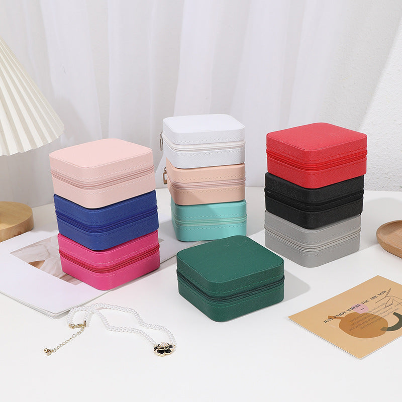 Source Factory In-Stock Cross-Border Portable Travel Jewelry Storage Box Dust-Proof Ring Box Multi-Functional Jewelry Box - image 2