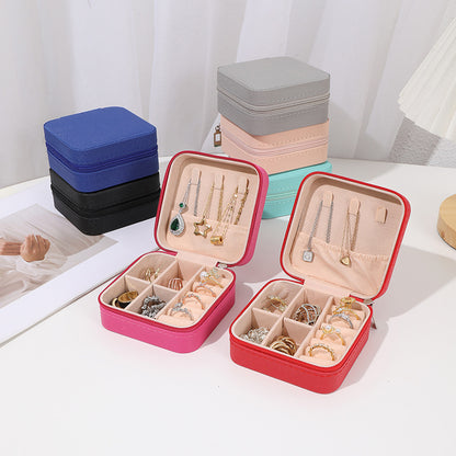 Source Factory In-Stock Cross-Border Portable Travel Jewelry Storage Box Dust-Proof Ring Box Multi-Functional Jewelry Box - image 3