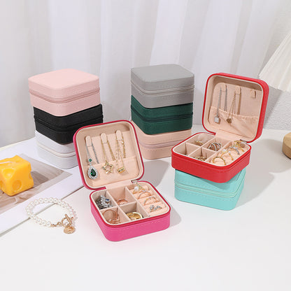 Source Factory In-Stock Cross-Border Portable Travel Jewelry Storage Box Dust-Proof Ring Box Multi-Functional Jewelry Box - image 4