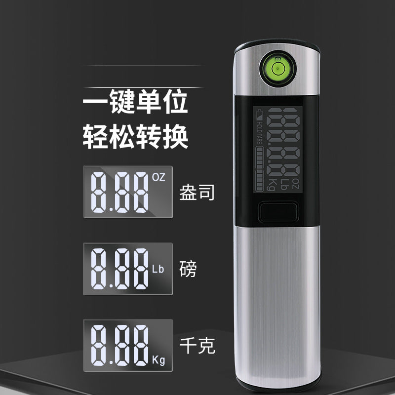 Foreign trade special stainless steel electronic luggage scale 50KG with horizontal bubble tape measure multi-purpose portable electronic hanging scale - image 4