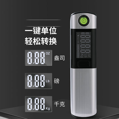 Foreign trade special stainless steel electronic luggage scale 50KG with horizontal bubble tape measure multi-purpose portable electronic hanging scale - image 4