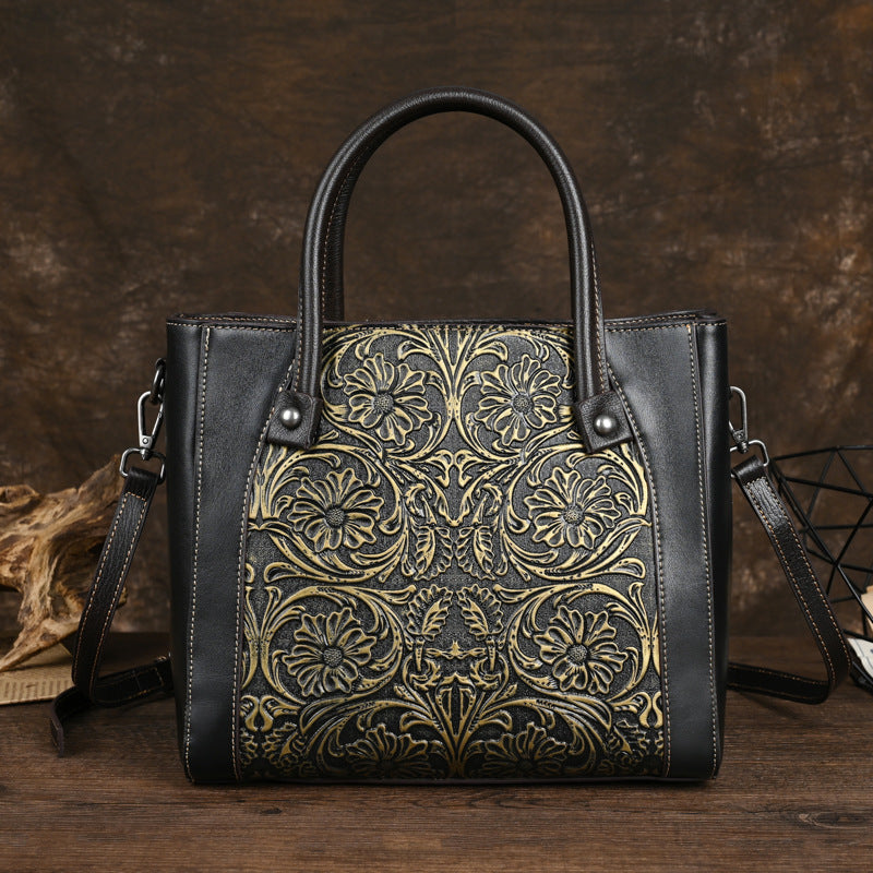 Full-Grain Leather Travel Tote Bag