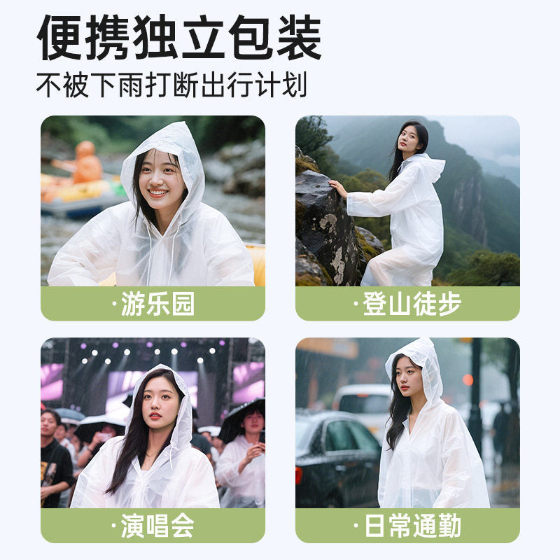 Disposable Raincoat for Adults and Kidsren, Outdoor Travel, Mountaineering and Hiking, Thickeneded Long Full-Body Rainproof Portable Poncho - image 4