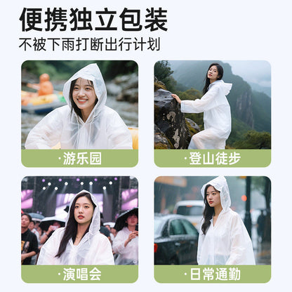 Disposable Raincoat for Adults and Kidsren, Outdoor Travel, Mountaineering and Hiking, Thickeneded Long Full-Body Rainproof Portable Poncho - image 4