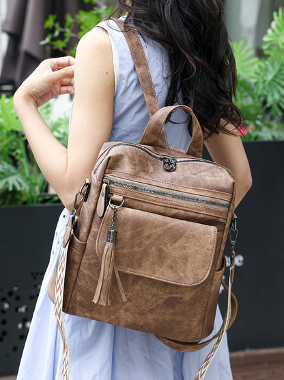 Backpack New Style Fashionable Large Capacity Schoolbag Travel Simple High-Level College Student Women's Backpack Shoulder Bag - image 5