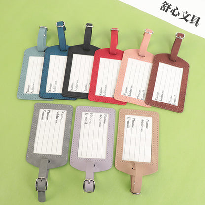 Skin-Feel Pu Suitcase Leather Tag Luggage Tag Boarding Pass Check-In Simple Leather Identification Tag Card Holder - image 3