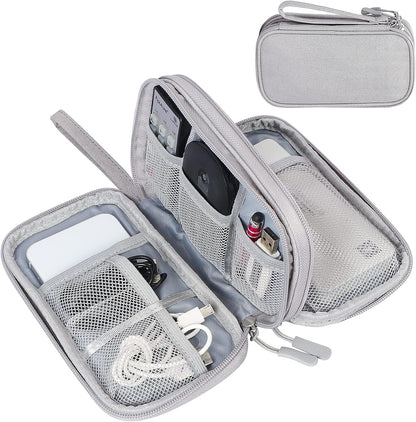 FYY Travel Cable Organizer Pouch Electronic Accessories Carry Case Portable Waterproof Double Layers All-in-One Storage Bag for Cord, Charger, Phone, Earphone Black