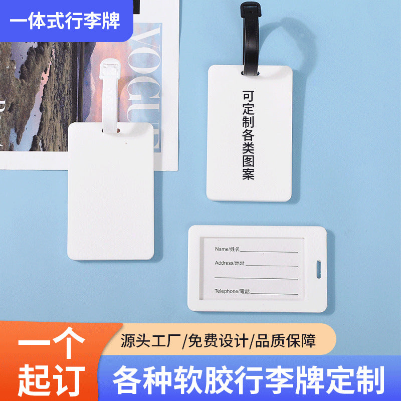 Integrated Molded Soft Rubber Luggage Tag, Boarding Pass, Pvc Soft Rubber Hang Tag, Cartoon Soft Rubber Luggage Tag with Custom Pattern - image 1