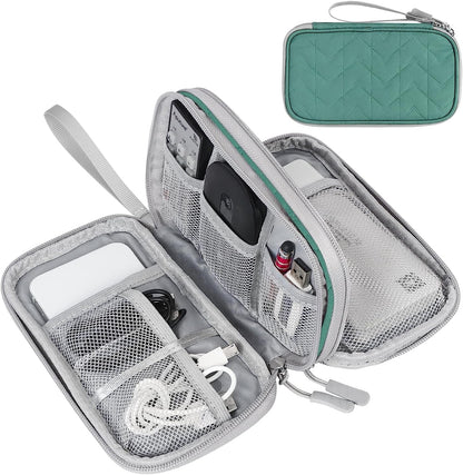 FYY Travel Cable Organizer Pouch Electronic Accessories Carry Case Portable Waterproof Double Layers All-in-One Storage Bag for Cord, Charger, Phone, Earphone Black