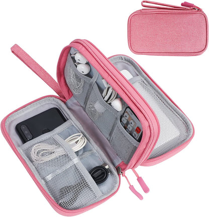 FYY Travel Cable Organizer Pouch Electronic Accessories Carry Case Portable Waterproof Double Layers All-in-One Storage Bag for Cord, Charger, Phone, Earphone Black