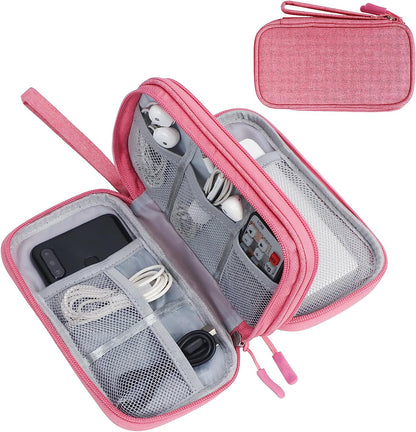 FYY Travel Cable Organizer Pouch Electronic Accessories Carry Case Portable Waterproof Double Layers All-in-One Storage Bag for Cord, Charger, Phone, Earphone Black