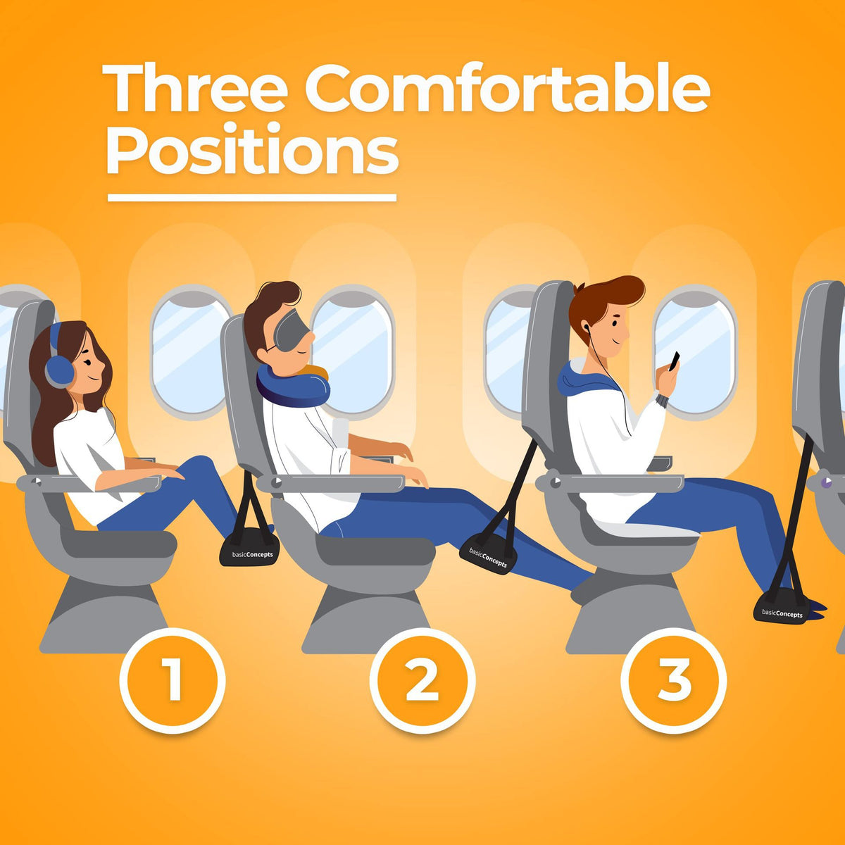 Cross-border Aircraft Foot Rest Hammock Travel Foot Rest Artifact High-speed Rail Office Lunch Break Comfortable Hanging Foot Belt Travel Portable - image 2
