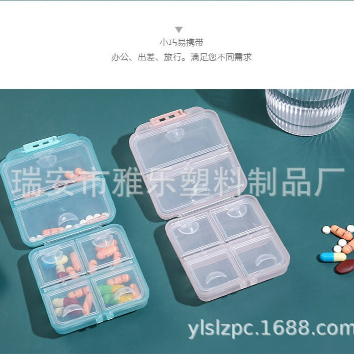 Portable medicine box travel medicine packaging box random sealed storage box packaging mini compartment sealed box - image 1