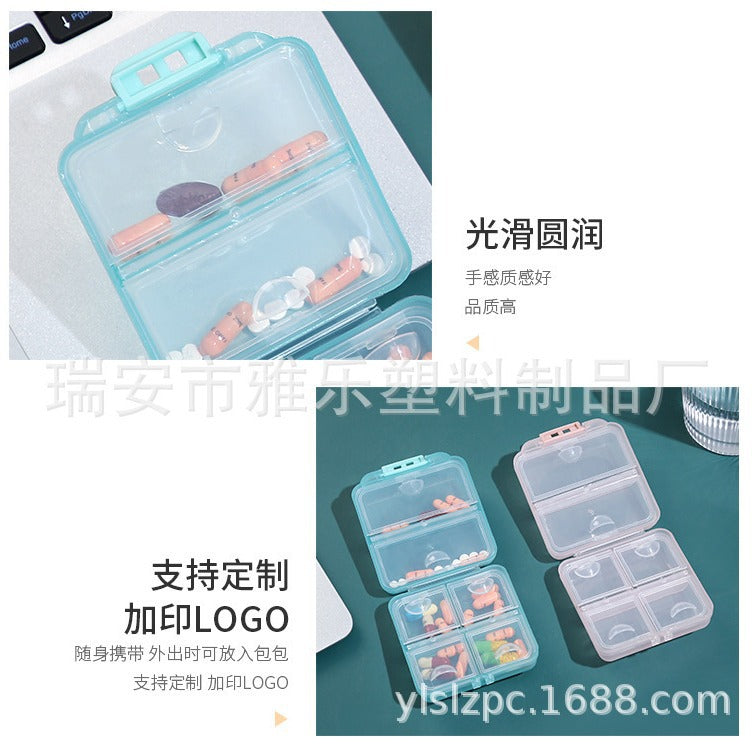 Portable medicine box travel medicine packaging box random sealed storage box packaging mini compartment sealed box - image 3