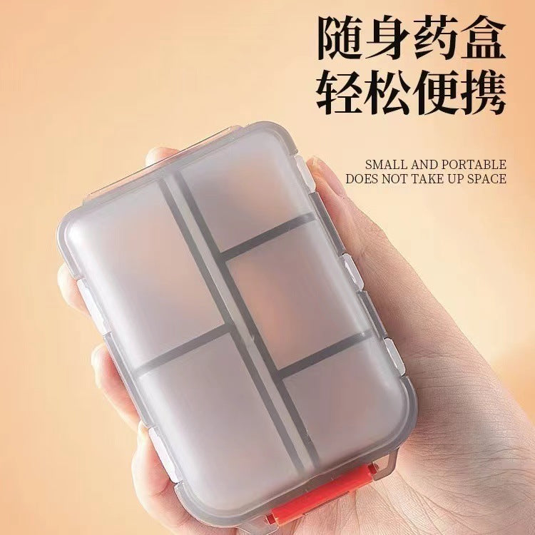 Cross-border double-layer small medicine box portable pill sub-box 10-compartment sealed medicine travel storage box wholesale - image 2