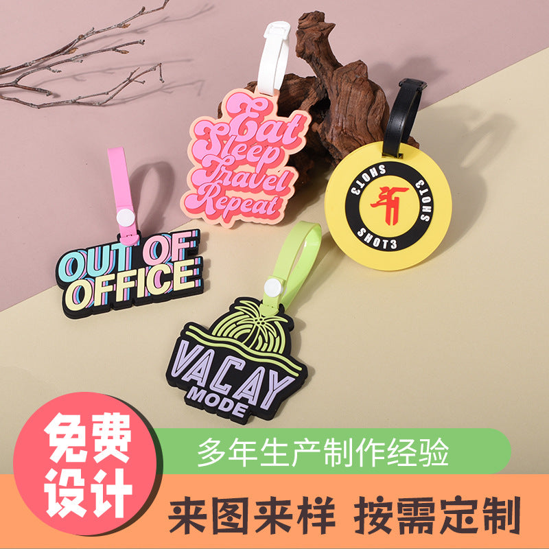 Customized Pvc Luggage Tags, Anti-Lost Soft Rubber Luggage Identification Tags, Cartoon Plastic Airline Checked Luggage Tags - image 1