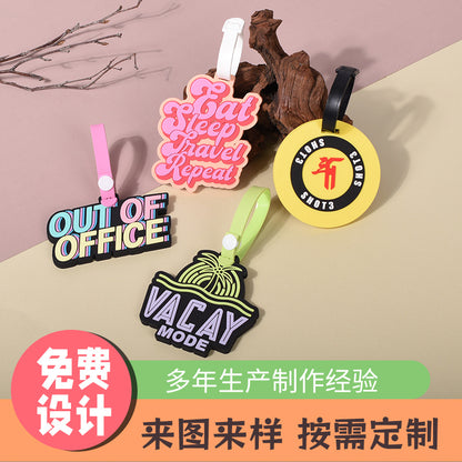 Customized Pvc Luggage Tags, Anti-Lost Soft Rubber Luggage Identification Tags, Cartoon Plastic Airline Checked Luggage Tags - image 1