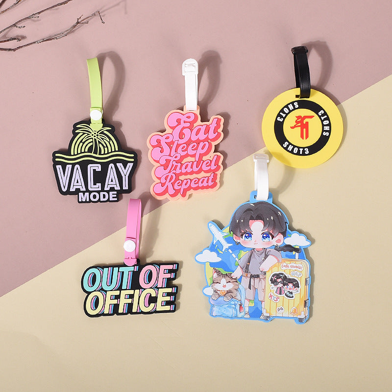 Customized Pvc Luggage Tags, Anti-Lost Soft Rubber Luggage Identification Tags, Cartoon Plastic Airline Checked Luggage Tags - image 2