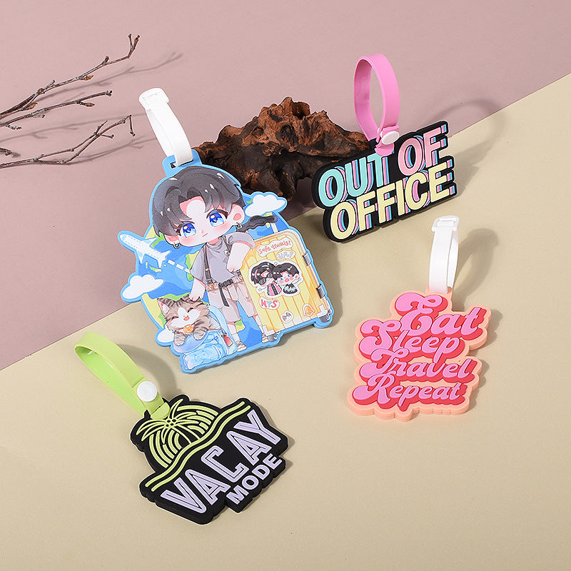 Customized Pvc Luggage Tags, Anti-Lost Soft Rubber Luggage Identification Tags, Cartoon Plastic Airline Checked Luggage Tags - image 3