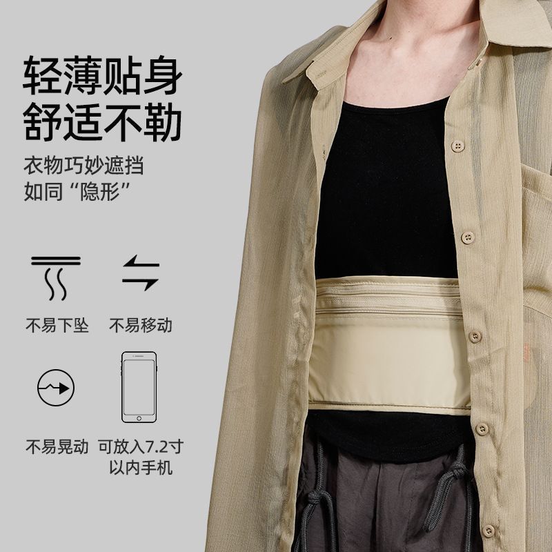 Anti-theft bag close-fitting waist bag multi-functional outdoor running travel compact portable carry-on bag waterproof messenger bag - image 5