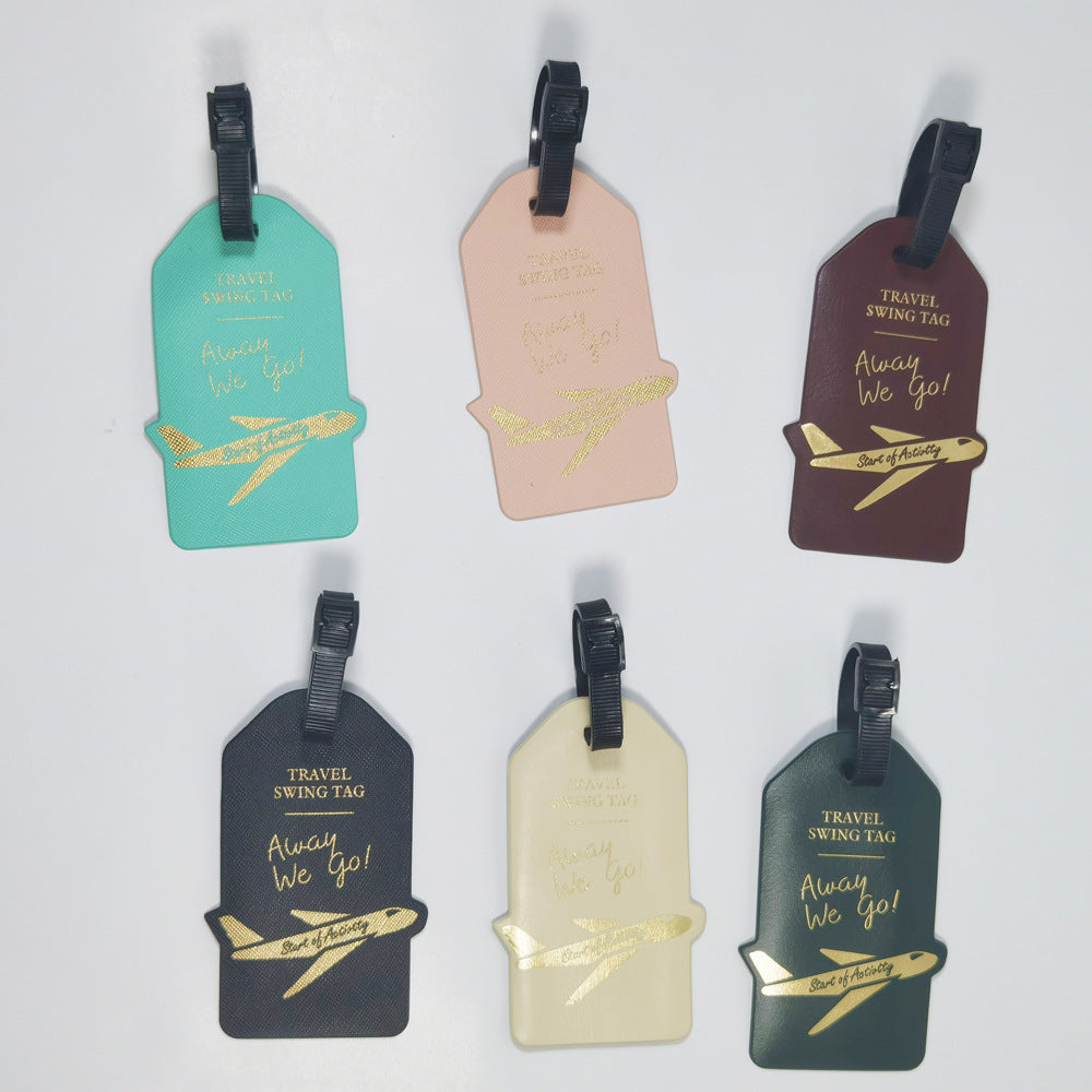 Wholesale supply of aircraft imitation leather luggage tag men's and women's suitcases tags check business cards package pendants boarding passes - image 1