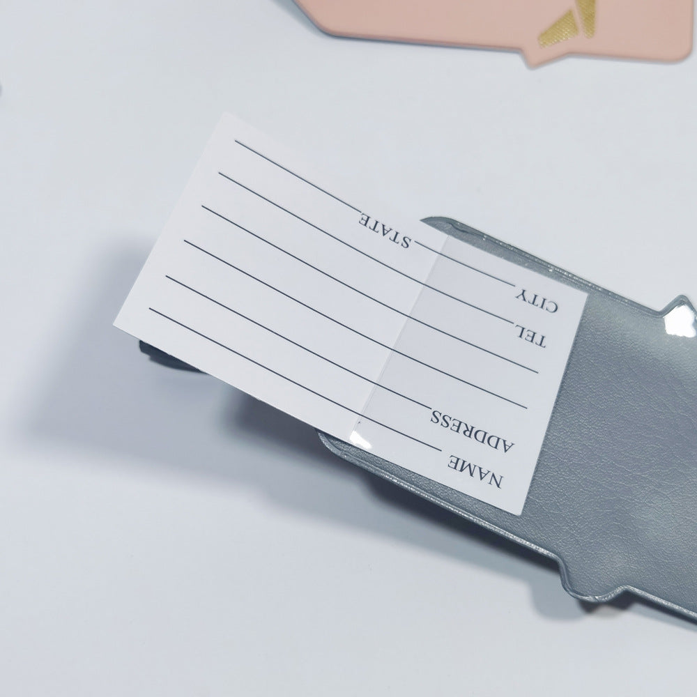 Wholesale supply of aircraft imitation leather luggage tag men's and women's suitcases tags check business cards package pendants boarding passes - image 2