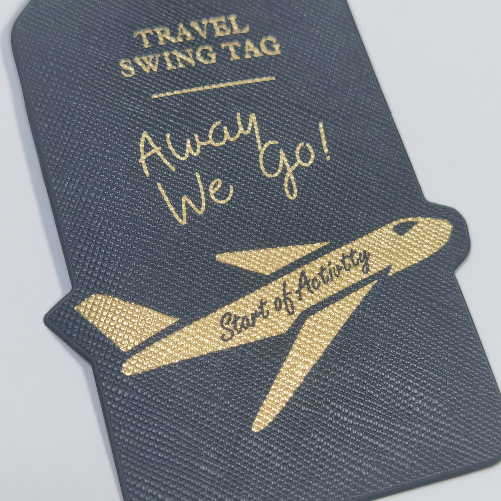 Wholesale supply of aircraft imitation leather luggage tag men's and women's suitcases tags check business cards package pendants boarding passes - image 4