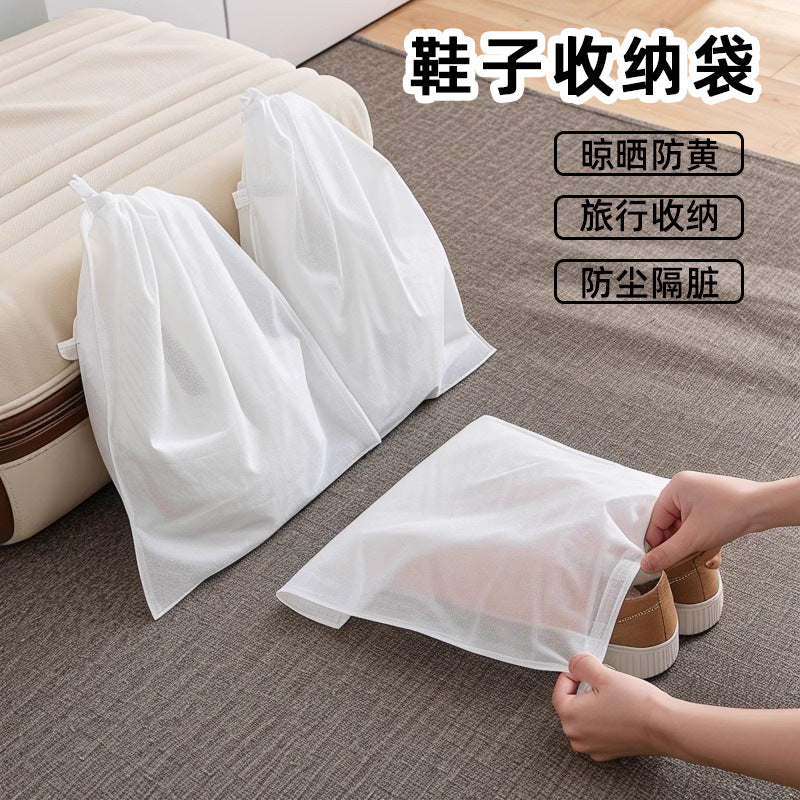 Shoes Storage Bag Disposable Non-woven Travel Shoes Bag Cover Yellow Anti-sun Small White Shoes Thickened Dust-proof Dirty Washing Shoes - image 1