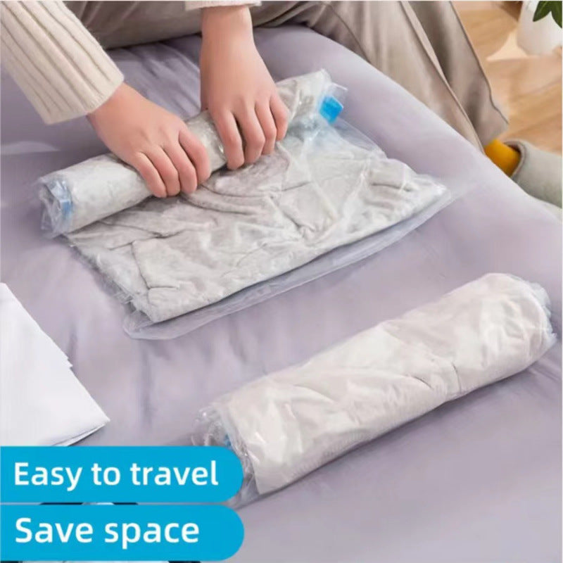 Non-pumping hand roll vacuum compression bag luggage special clothing travel storage down jacket air clothes bag - image 1