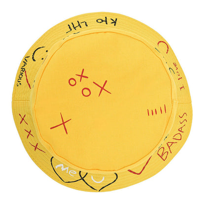 Letter Printing Fisherman Hat Hand-painted Basin Hat Creative Couple Travel Hat Graffiti Love Sun Hat Sunscreen Hat Children - image 3