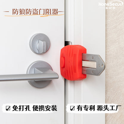 Portable Anti-Theft Door Stopper Travel Hotel Safety Door Buckle Home Door Stop Anti-Breakage Living Alone Top Door Card Lock - image 1