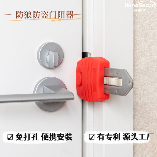 Portable Anti-Theft Door Stopper Travel Hotel Safety Door Buckle Home Door Stop Anti-Breakage Living Alone Top Door Card Lock - image 1