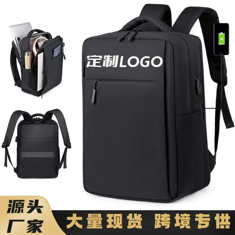 New Style Backpack for Men, Large Capacity Double-Layer Business Computer Bag, Outdoor Travel Backpack, Women's Backpack with Printed Logo - image 1