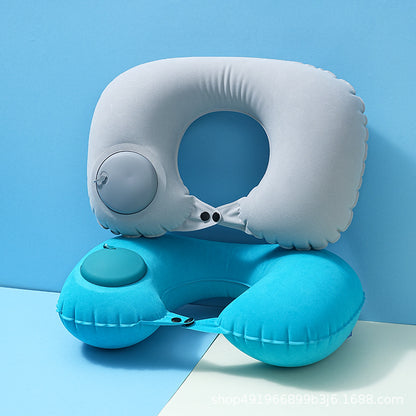 U-shaped pillow pressing inflatable pillow portable aircraft neck pillow neck travel artifact U-shaped pillow travel pillow summer ~ ~ - image 3