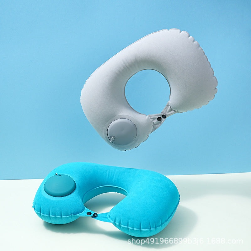U-shaped pillow pressing inflatable pillow portable aircraft neck pillow neck travel artifact U-shaped pillow travel pillow summer ~ ~ - image 4
