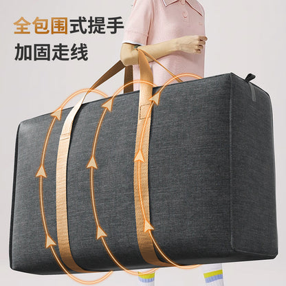 Large capacity gray cationic moving bag clothes quilt sundries storage bag dormitory travel luggage bag wholesale - image 1