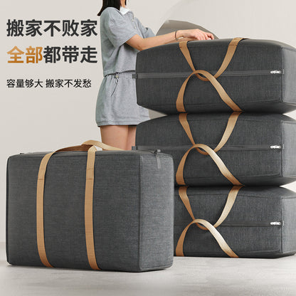 Large capacity gray cationic moving bag clothes quilt sundries storage bag dormitory travel luggage bag wholesale - image 2