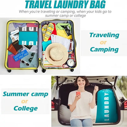 Cross-Border Storage Laundry Bag Waterproof Oxford Cloth Portable Travel Storage Bag Moving Drawstring Drawstring Dirty Clothes Bag - image 4