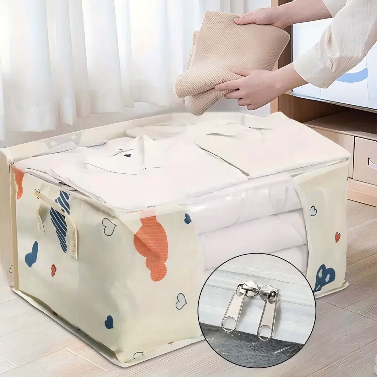 Cross-border Clothes Storage Bag Bedroom Clothes Quilt Storage Fabric Packing Bag Moving Household Supplies - image 4