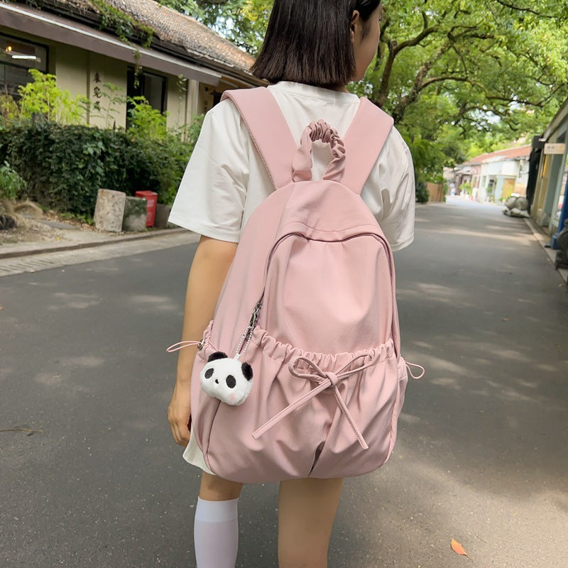Cute Girl's Fresh Schoolbag Women's Ins Campus Junior High School Girl's Senior high school College Student Backpack Travel Backpack - image 2