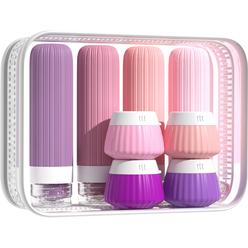 Travel Leak-proof Silicone Bottling suit Multi-color Outdoor Travel Eight-in-one Silicone Bottling suit - image 2