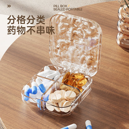 ZT1266 Glacier Pattern Pill Box Household Portable Sub-packing Pill Box Travel Pill Mini Sealed Sub-packing Storage Box - image 1