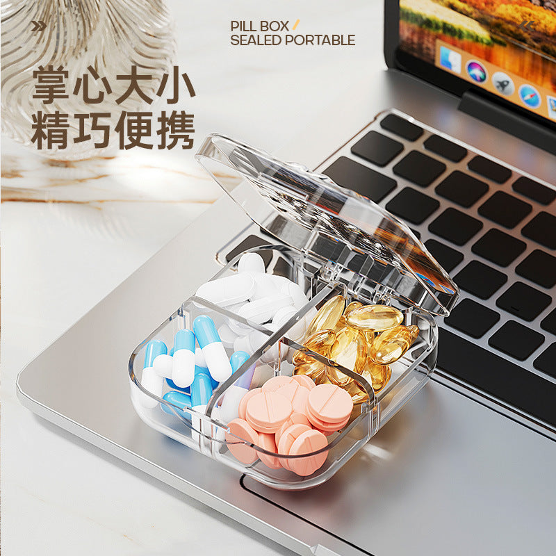 ZT1266 Glacier Pattern Pill Box Household Portable Sub-packing Pill Box Travel Pill Mini Sealed Sub-packing Storage Box - image 3