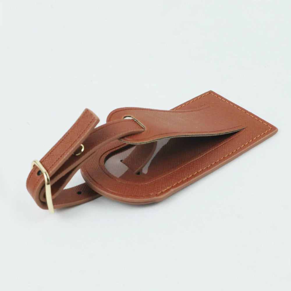 New Pu Leather Passport Holder Luggage Tag Set Travel Portable Versatile Lightweight Boarding Check-In Passport Holder Wholesale - image 3