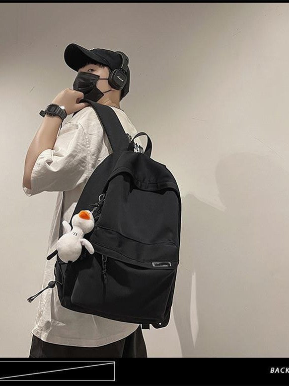 Backpack Men's Simple Large Capacity Travel Backpack Women's Casual Japanese Junior High School Students Senior high school College Students Schoolbag for Men - image 5