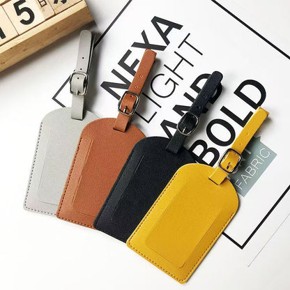 in stock wholesale multi-color pu imitation leather boarding pass card set LOGO with lanyard strap card paper luggage tag - image 4