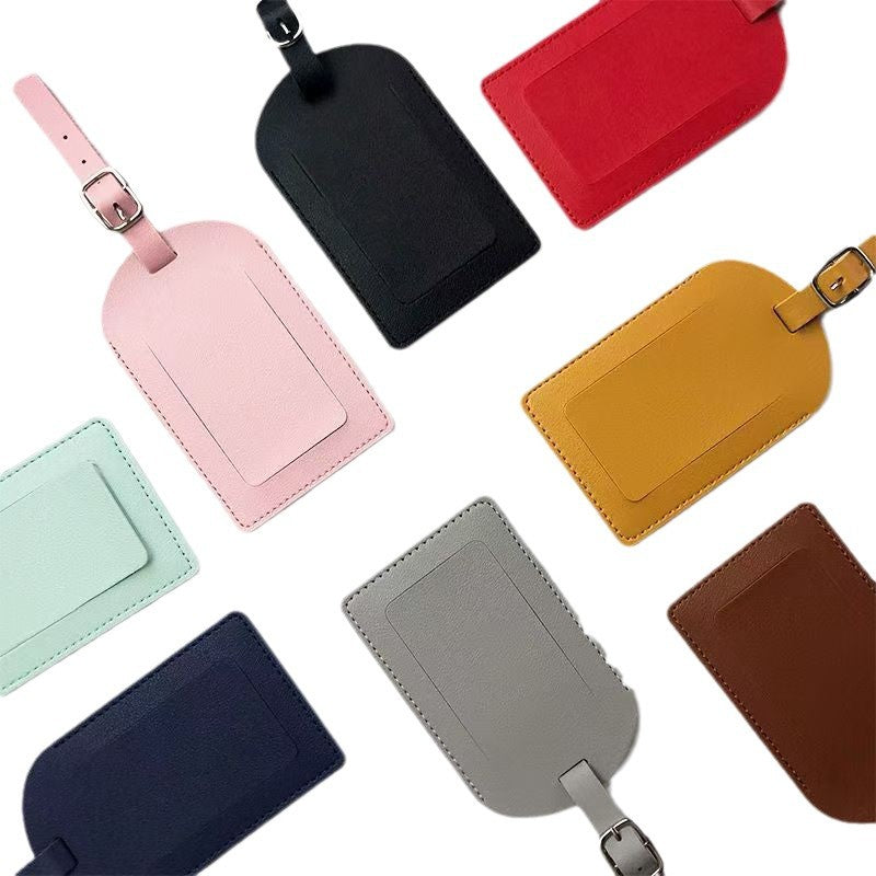 in stock wholesale multi-color pu imitation leather boarding pass card set LOGO with lanyard strap card paper luggage tag - image 5